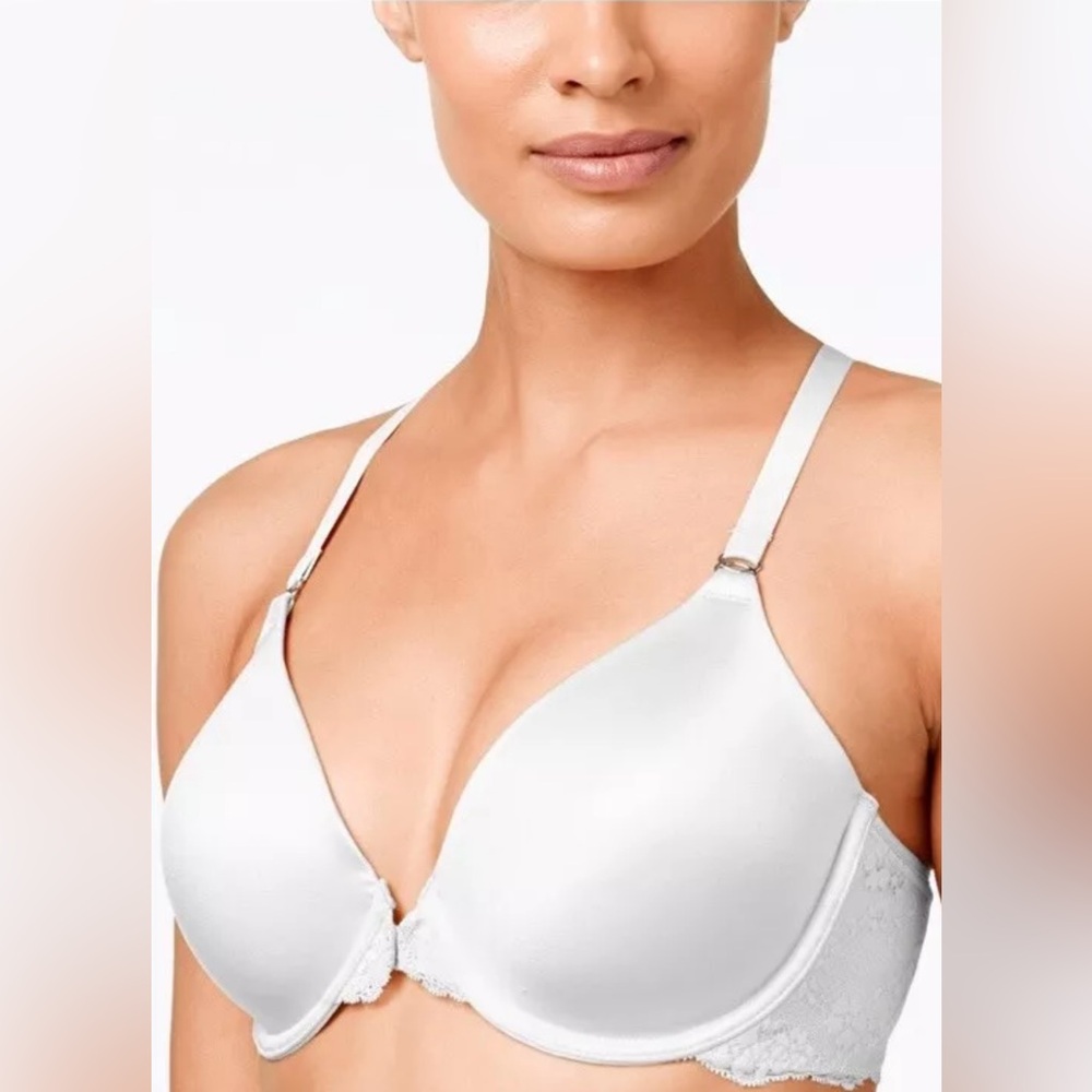 Maidenform one fab fit lace T-back shapping underwire front close bra size 38D